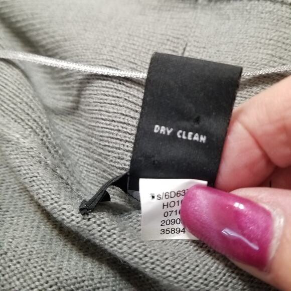 Alfani Faux Fur Trim Sweater Ribbed Open Cardigan Coatigan Gray Hi/Low Size XS - Picture 8 of 8